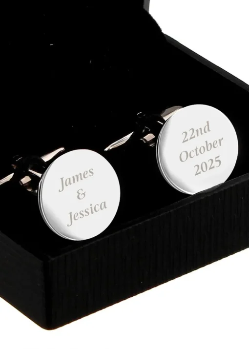Personalised Memento Company Round Cufflinks