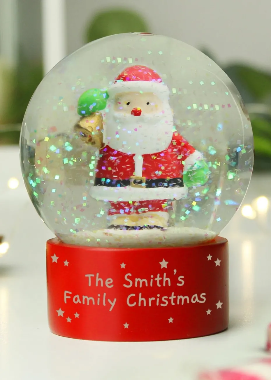 Personalised Memento Company Red Santa Snow Globe