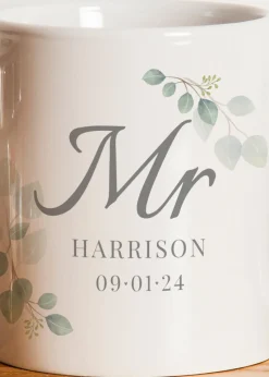 Personalised Memento Company White Botanical Mr Mug