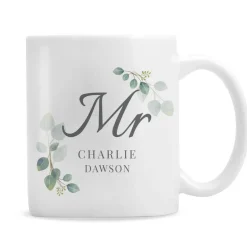 Personalised Memento Company White Botanical Mr Mug