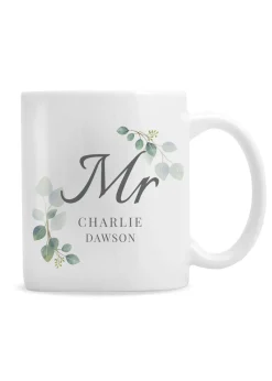 Personalised Memento Company White Botanical Mr Mug