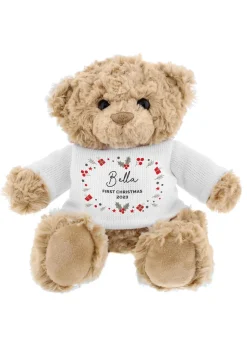 Personalised Memento Company Brown Christmas Teddy Bear