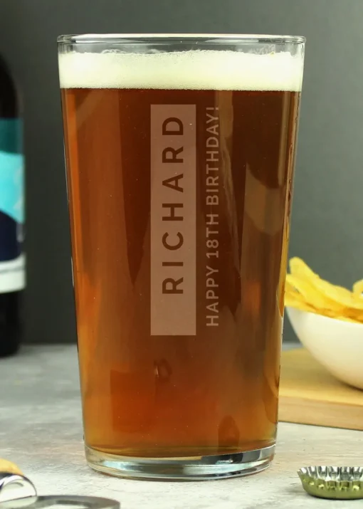 Personalised Memento Company Clear Free Text Pint Glass