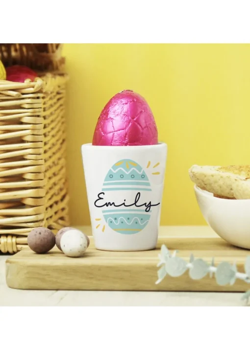 Personalised Memento Company White Easter Egg Cup