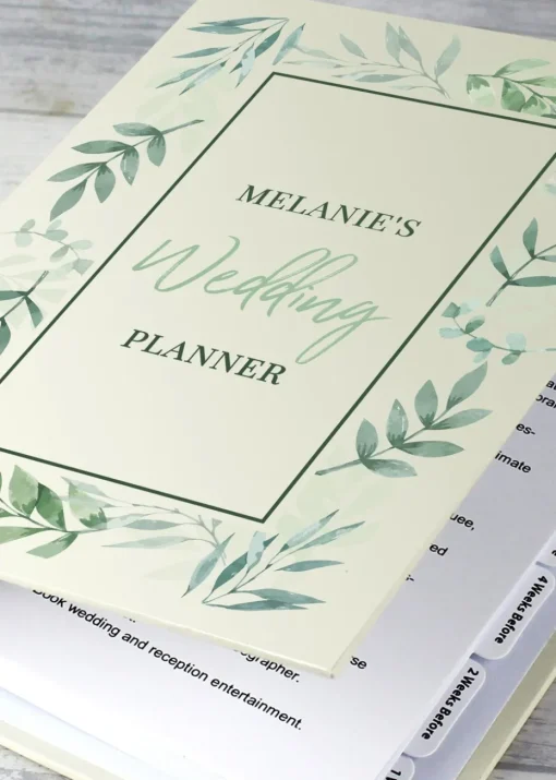 Personalised Memento Company Ivory Botanical Wedding Planner