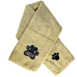 Personalised Memento Company Paw Print Brown Microfibre Pet Towel