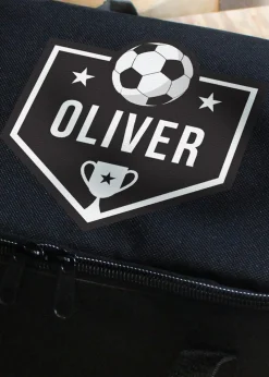 Personalised Memento Company Black Football Lunch Bag