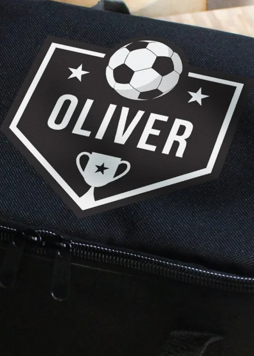 Personalised Memento Company Black Football Lunch Bag