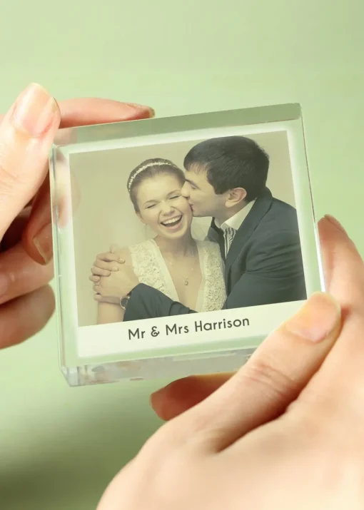 Personalised Memento Company Clear Photo Upload Crystal Token