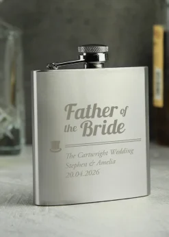 Personalised Memento Company Father of the Bride Hip Flask
