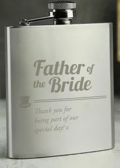 Personalised Memento Company Father of the Bride Hip Flask