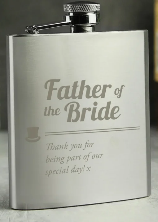 Personalised Memento Company Father of the Bride Hip Flask