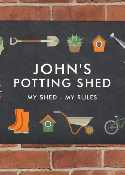 Personalised Memento Company Grey Gardening Metal Sign