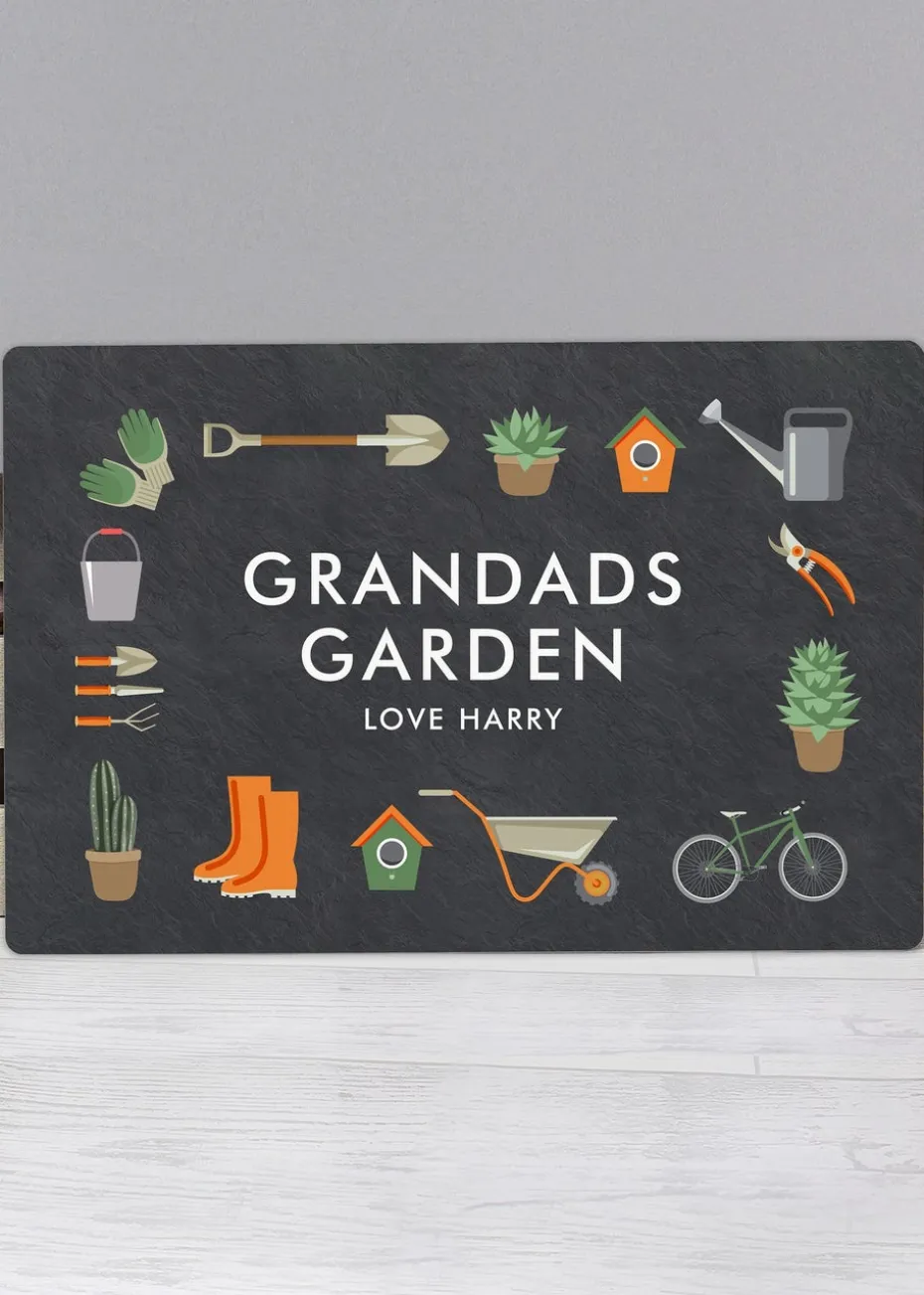 Personalised Memento Company Grey Gardening Metal Sign