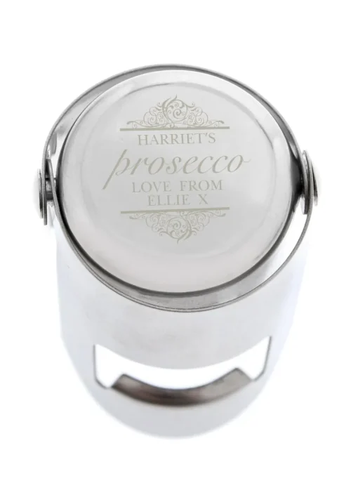 Personalised Memento Company Silver Prosecco Bottle Stopper