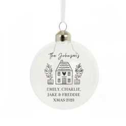 Personalised Memento Company Clear Home Glass Bauble