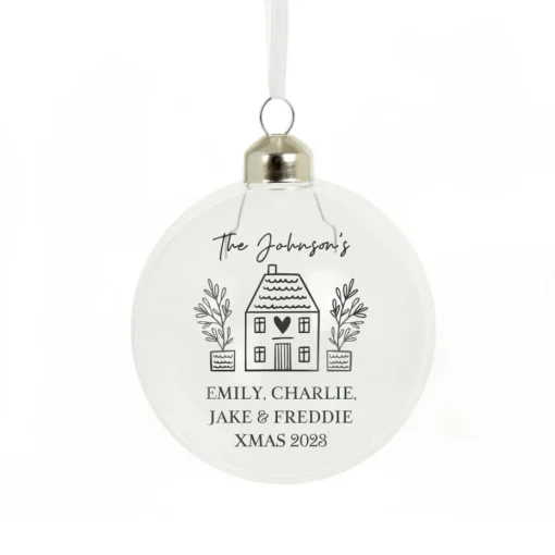 Personalised Memento Company Clear Home Glass Bauble