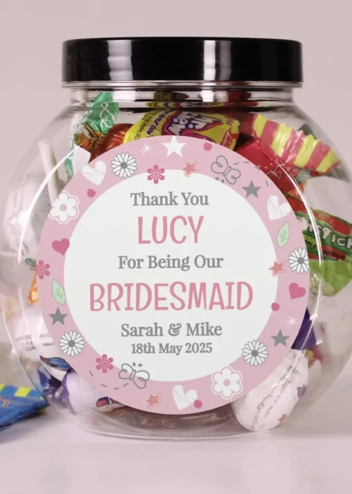Personalised Memento Company Bridesmaid Sweet Jar