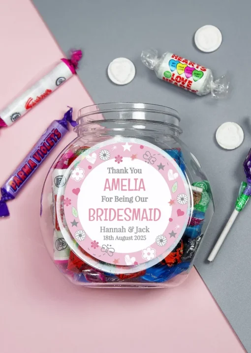 Personalised Memento Company Bridesmaid Sweet Jar