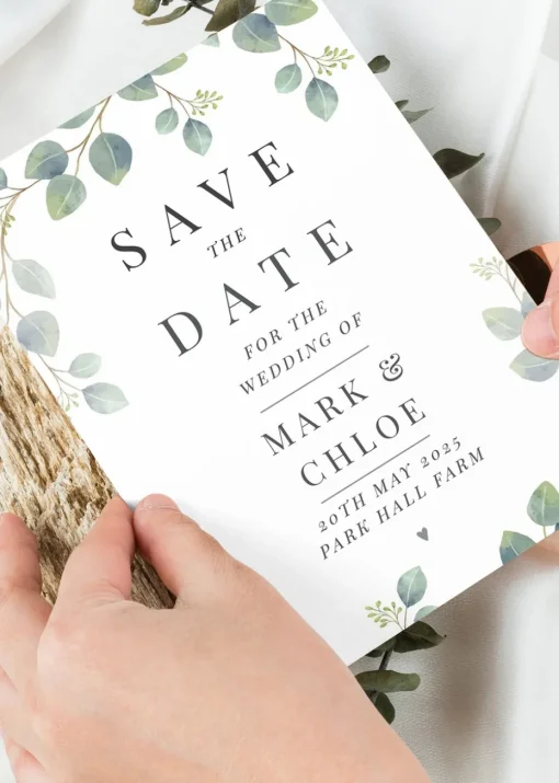 Personalised Memento Company Botanical Wedding Save the Dates Pack of 36