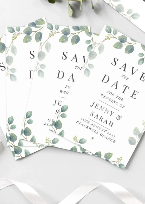 Personalised Memento Company Botanical Wedding Save the Dates Pack of 36