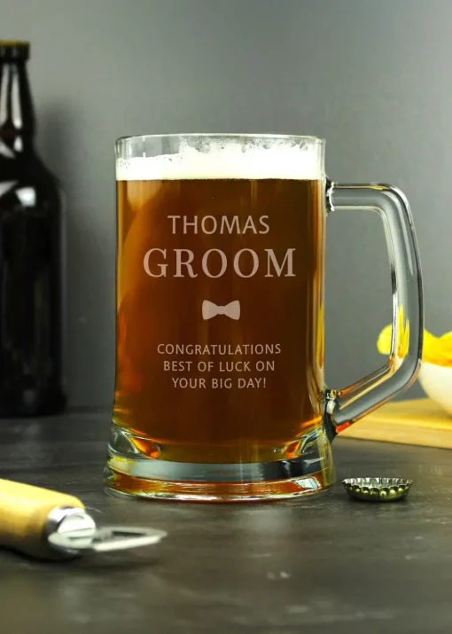 Personalised Memento Company Groom Pint Stern Tankard