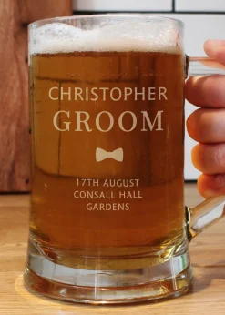 Personalised Memento Company Groom Pint Stern Tankard