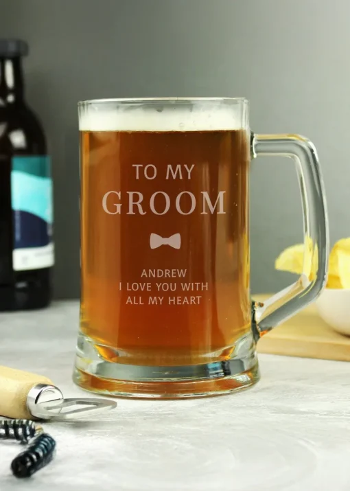 Personalised Memento Company Groom Pint Stern Tankard