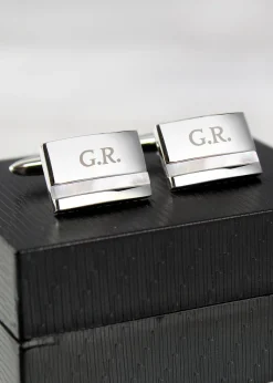 Personalised Memento Company Mother of Pearl Silver Cufflinks