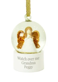 Personalised Memento Company White Angel Message Glitter Snow Globe