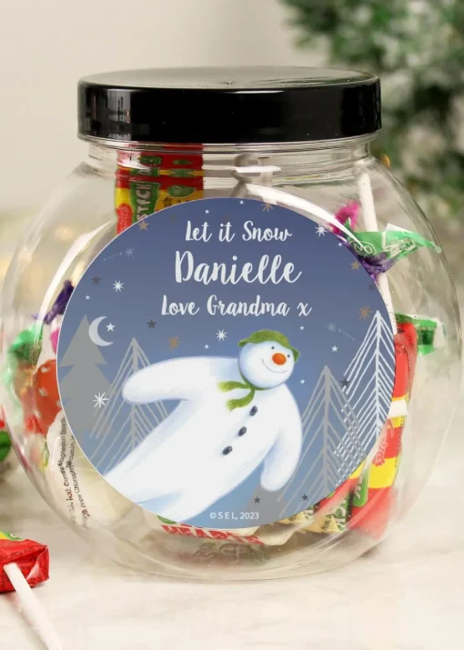 Personalised Memento Company Clear The Snowman Magical Adventure Sweet Jar