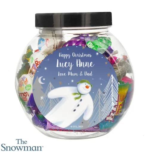 Personalised Memento Company Clear The Snowman Magical Adventure Sweet Jar