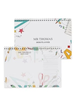 Personalised Memento Company White Teacher A4 Desk Planner