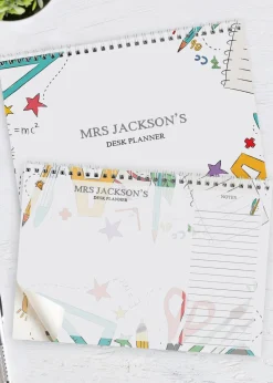 Personalised Memento Company White Teacher A4 Desk Planner
