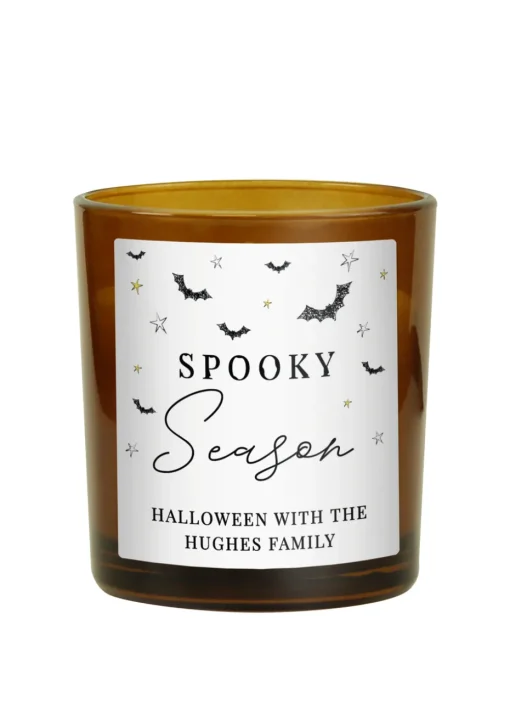 Personalised Memento Company Brown Spooky Amber Glass Candle