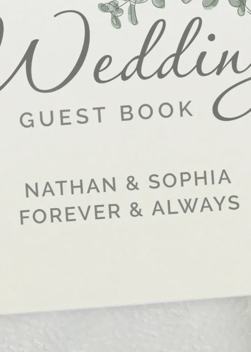 Personalised Memento Company Ivory Botanical Wedding Guest Book & Pen