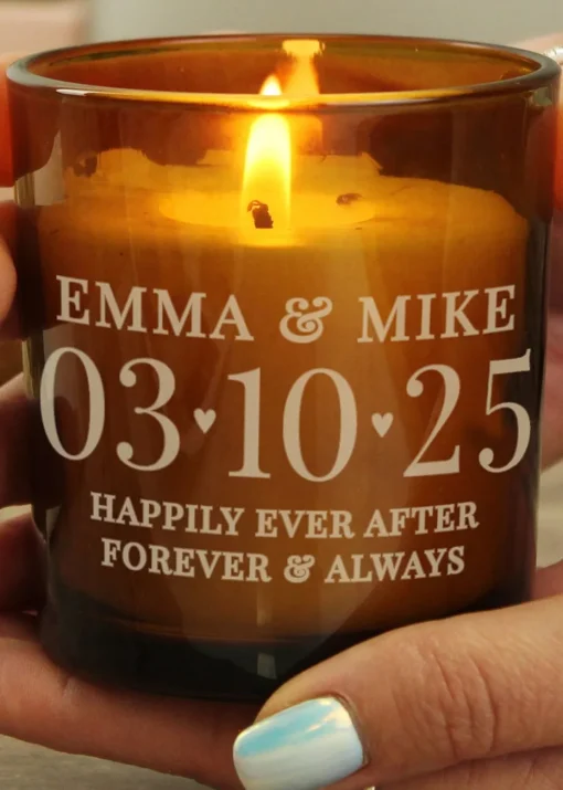 Personalised Memento Company Special Date Amber Glass Candle