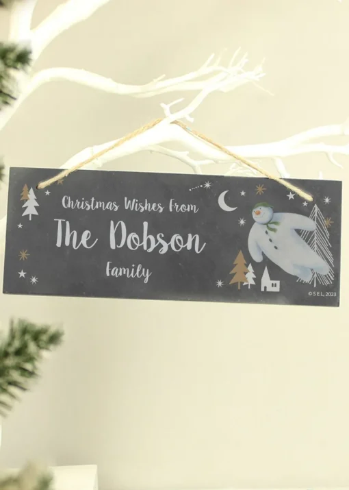 Personalised Memento Company Slate The Snowman Magical Adventure Hanging Plaque