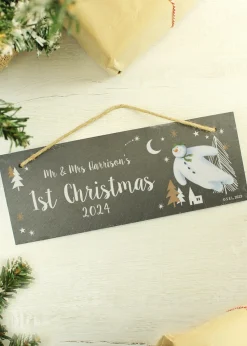 Personalised Memento Company Slate The Snowman Magical Adventure Hanging Plaque