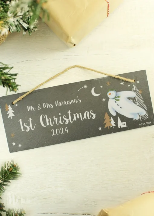 Personalised Memento Company Slate The Snowman Magical Adventure Hanging Plaque
