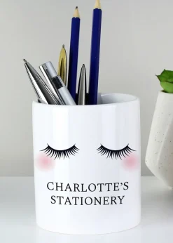 Personalised Memento Company Eyelashes White Ceramic Storage Pot
