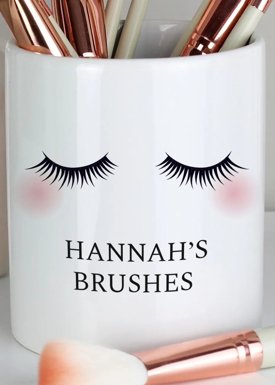 Personalised Memento Company Eyelashes White Ceramic Storage Pot