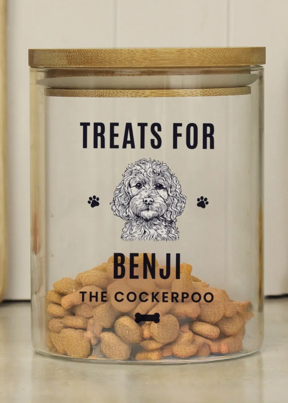 Personalised Memento Company Cockapoo Clear Glass Treat Jar