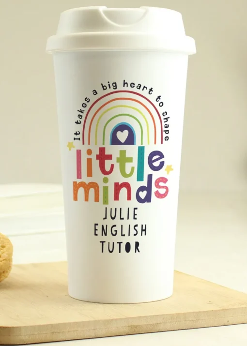 Personalised Memento Company White Shape Little Minds Travel Mug