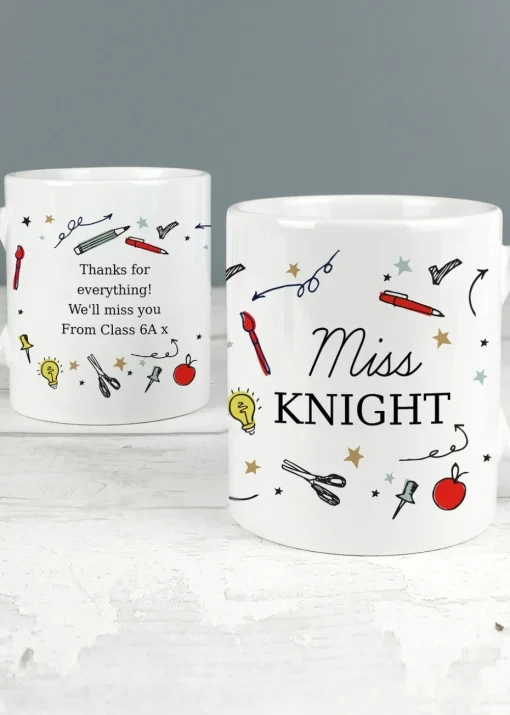 Personalised Memento Company White School Teachers Mug