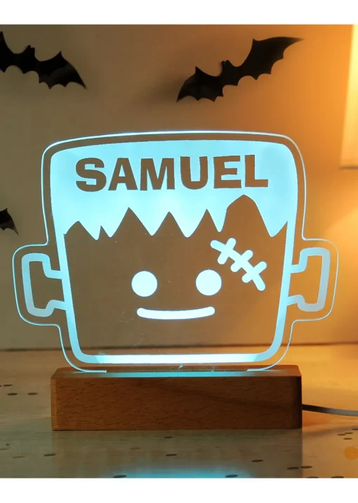 Personalised Memento Company Brown Frankenstein Wooden LED Light