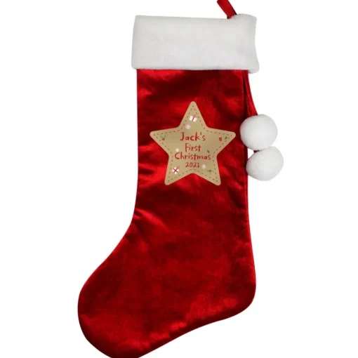 Personalised Memento Company Red First Christmas Stocking