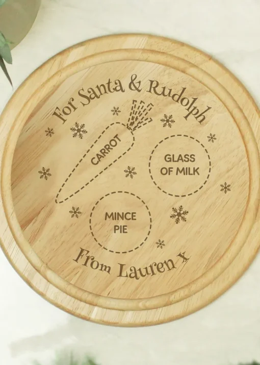 Personalised Memento Company Brown Christmas Eve Mince Pie Board
