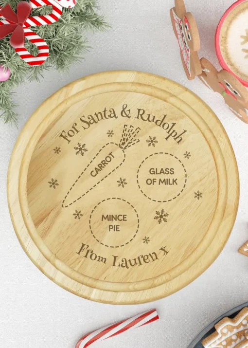 Personalised Memento Company Brown Christmas Eve Mince Pie Board