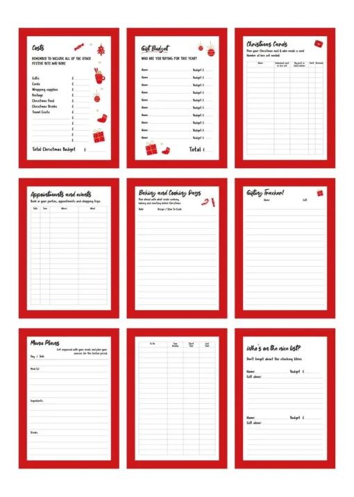 Personalised Memento Company Red Christmas A5 Planner